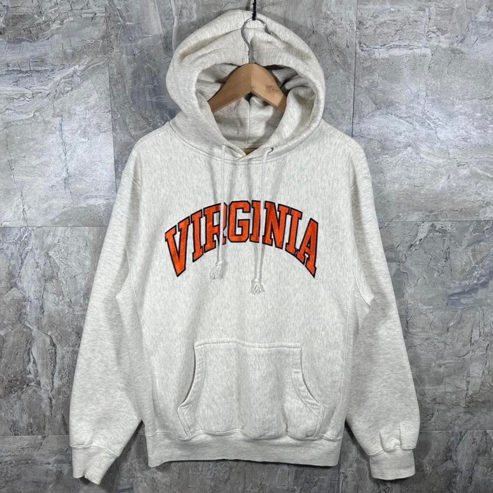 Virginia Arch Logo Hooded Sweatshirt - Cream